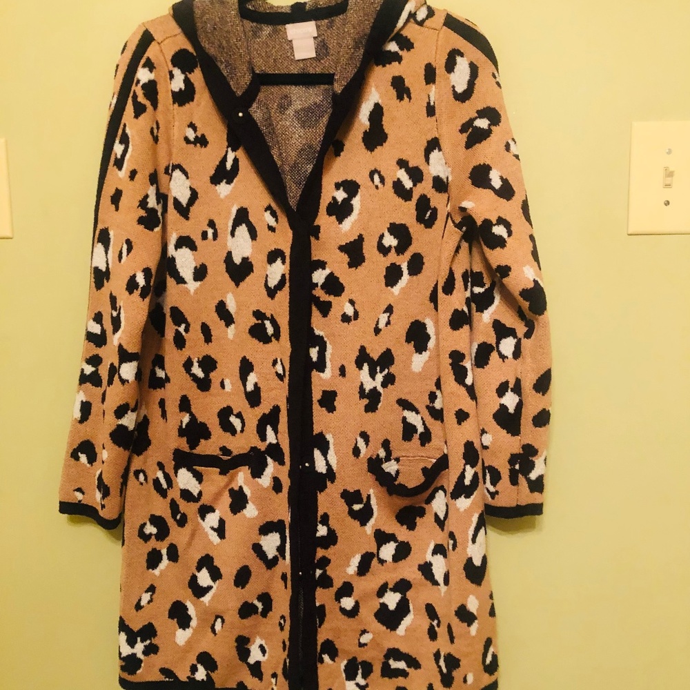 Chico's Size 1 Womens Hooded Sweater